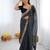 Black georgette printed saree