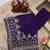 Purple silk blend embroidered saree