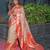 Beige silk blend zari woven saree