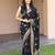 Black silk blend zari woven saree