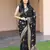 Black silk blend zari woven saree