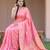 Baby pink silk blend zari woven saree