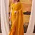 Yellow crepe printed saree
