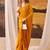 Yellow crepe printed saree