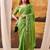 Parrot green crepe printed