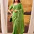 Parrot green crepe printed