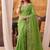 Parrot green crepe printed