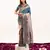 Teal silk blend zari woven saree