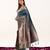 Teal silk blend zari woven saree