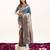 Teal silk blend zari woven saree
