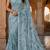 Sky blue net embroidered saree