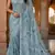 Sky blue net embroidered saree