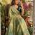 Olive silk blend embroidered saree