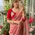 Pink silk blend embroidered saree