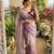 Lavender silk blend embroidered saree