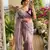 Lavender silk blend embroidered saree