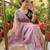 Lavender silk blend embroidered saree