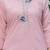 Floral embroidered silk round neck kurta trouser & dupatta set