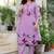 Floral embroidered silk v neck kurta trouser & dupatta set