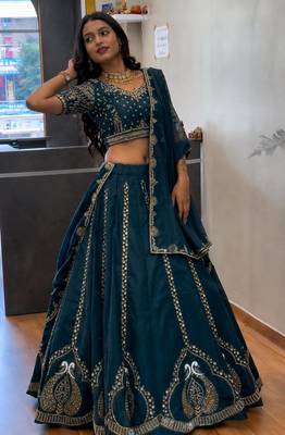 teal Designer Lehenga 2