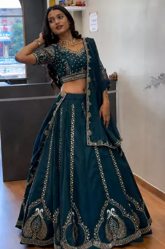 teal Designer Lehenga