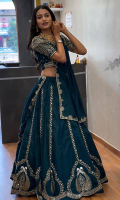 teal Designer Lehenga 3