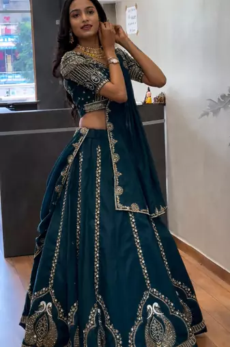 teal Designer Lehenga