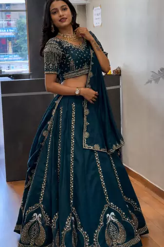 teal Designer Lehenga