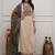 Floral embroidered pure cotton round neck kurta trouser & dupatta set