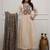 Floral embroidered pure cotton round neck kurta trouser & dupatta set
