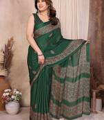 Women printed daily wear chiffon georgette saree with blouse