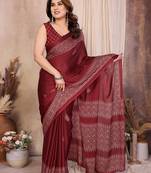Women printed daily wear chiffon georgette saree with blouse