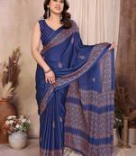 Women printed daily wear chiffon georgette saree with blouse