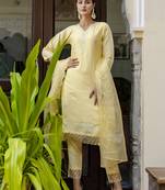 Women embroidered kurta and pant set with dupatta