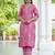 Women's silk blend embroidered kurta with pant & dupatta set