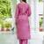 Women's silk blend embroidered kurta with pant & dupatta set