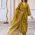 Floral embroidered pure cotton v neck kurta trouser & dupatta set