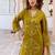 Floral embroidered pure cotton v neck kurta trouser & dupatta set