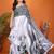 Women printed daily wear satin saree with blouse