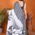 Women printed daily wear satin saree with blouse