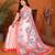 Women printed daily wear satin saree with blouse