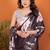 Women printed daily wear satin saree with blouse