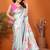 Women printed daily wear satin saree with blouse