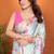 Women printed daily wear satin saree with blouse