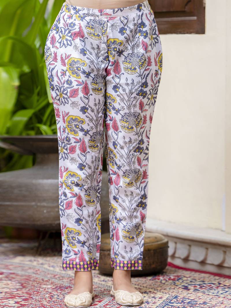Women cotton blend kurta pant dupatta set