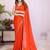 Women solid/plain embellished bollywood georgette saree with blouse