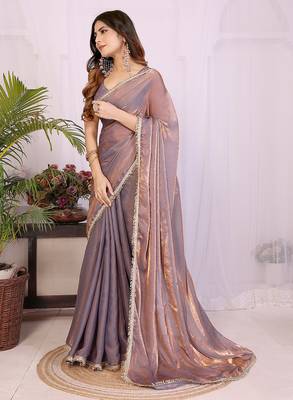 dark aqua blue tissue silk saree with woven border 3