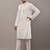 Men’s cream embroidered kurta pyjama set