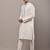 Men’s off-white embroidered kurta pyjama set