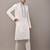 Men’s off-white embroidered kurta pyjama set